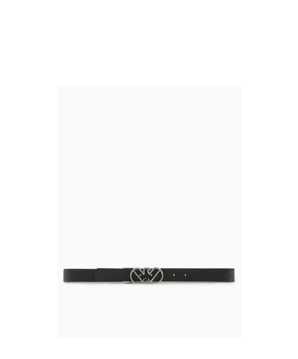 Logo-Buckle Leather Belt