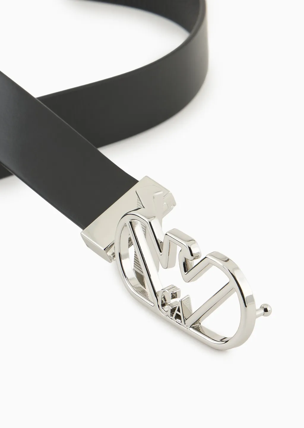 Logo-Buckle Leather Belt