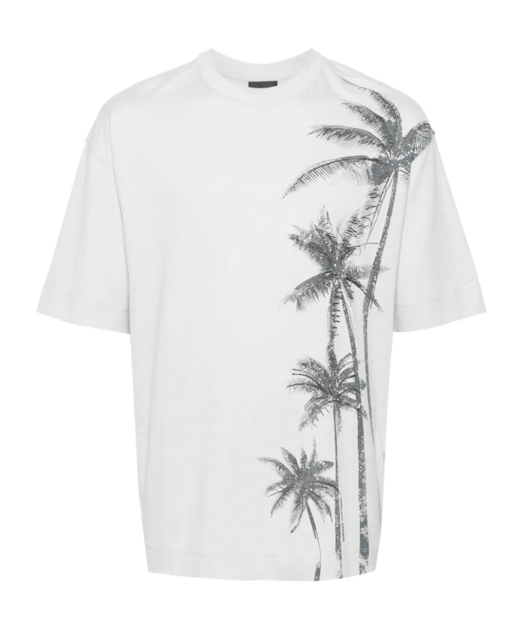 Palm Tree-Print Cotton T-Shirt