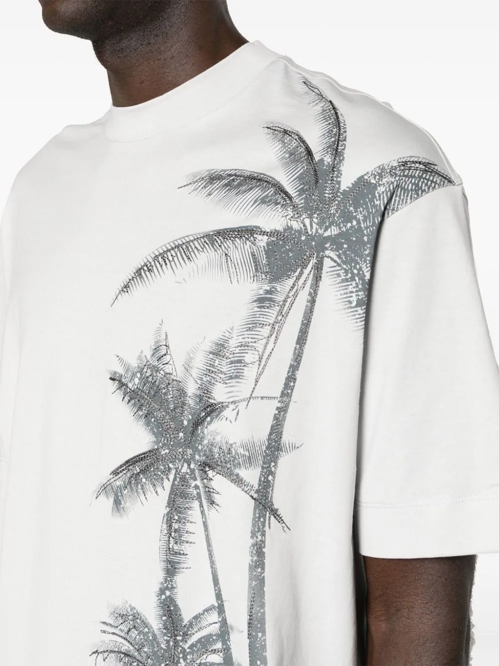 Palm Tree-Print Cotton T-Shirt