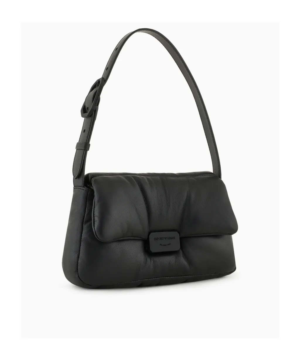 Logo-Plaque Leather Shoulder Bag