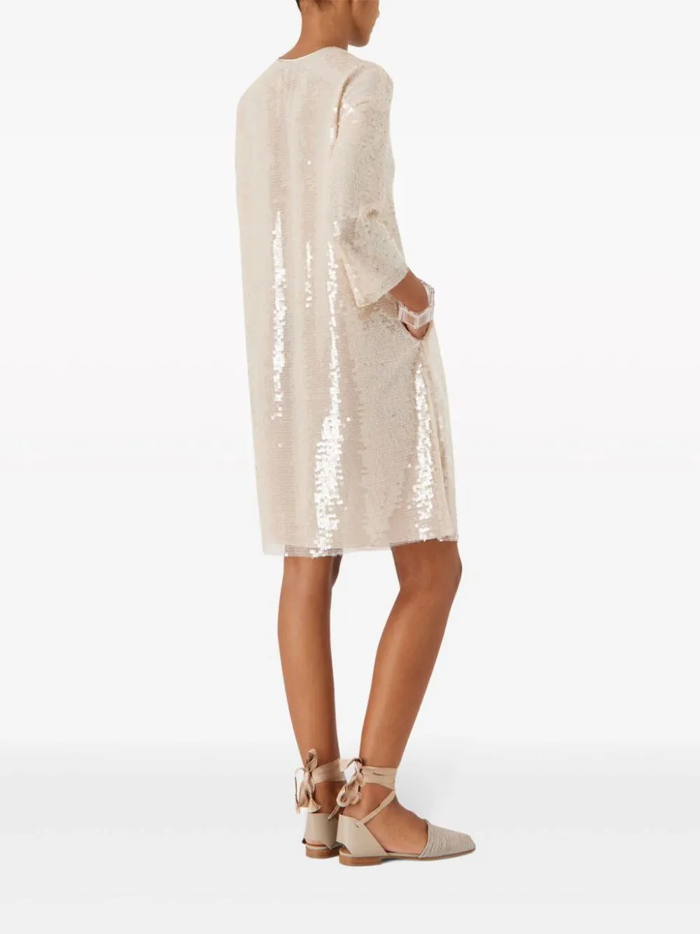 Long-Sleeved Sequined Dress