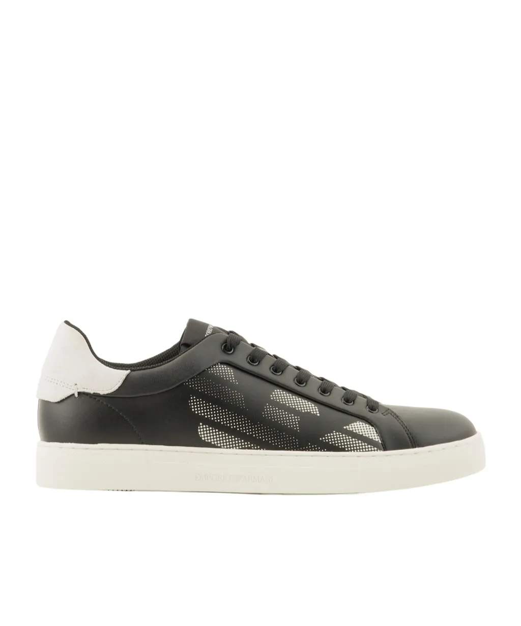 Logo-Perforated Lace-Up Trainers