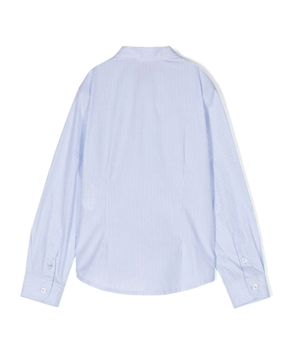 Embroidered-Logo Striped Cotton Shirt