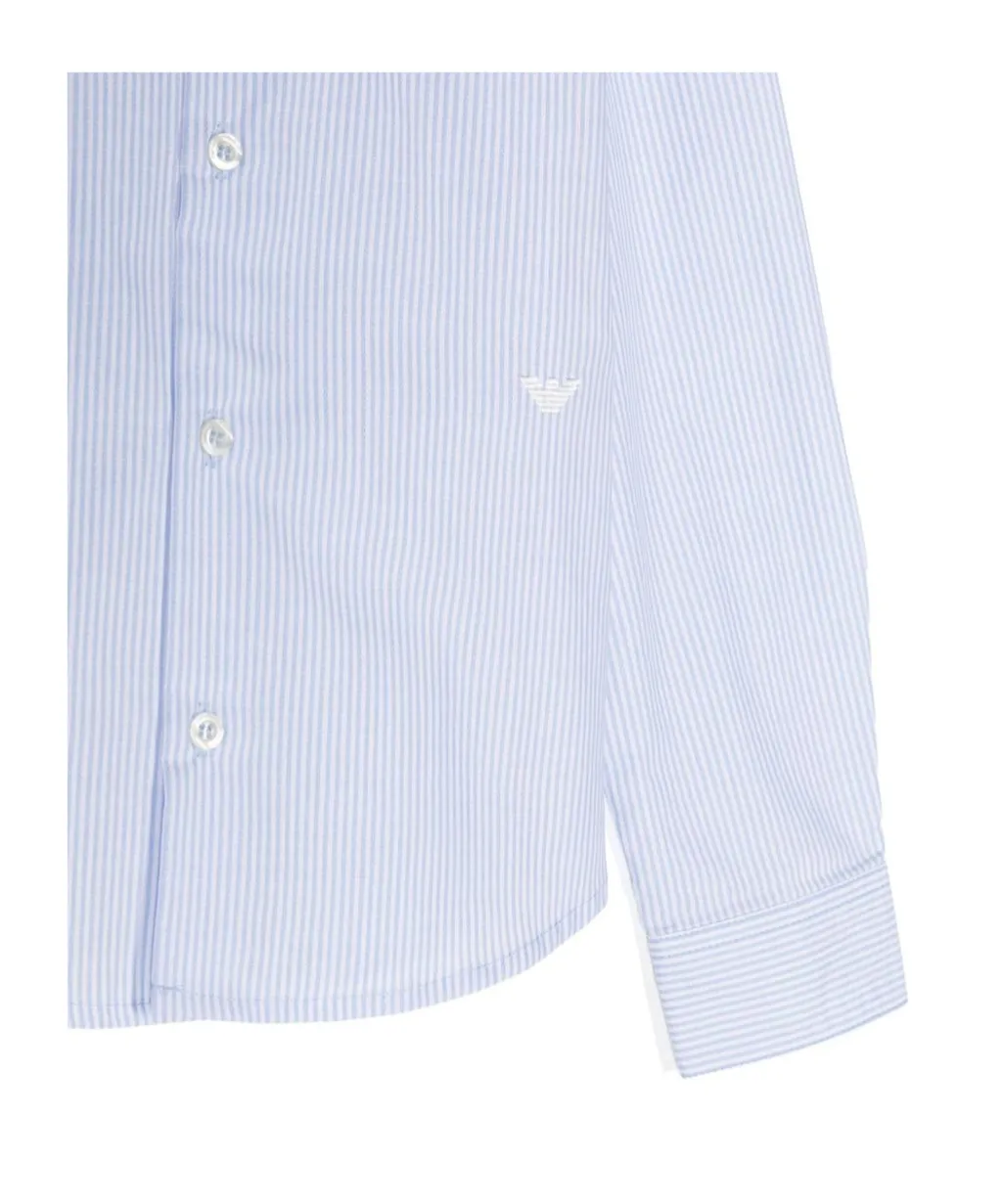 Embroidered-Logo Striped Cotton Shirt
