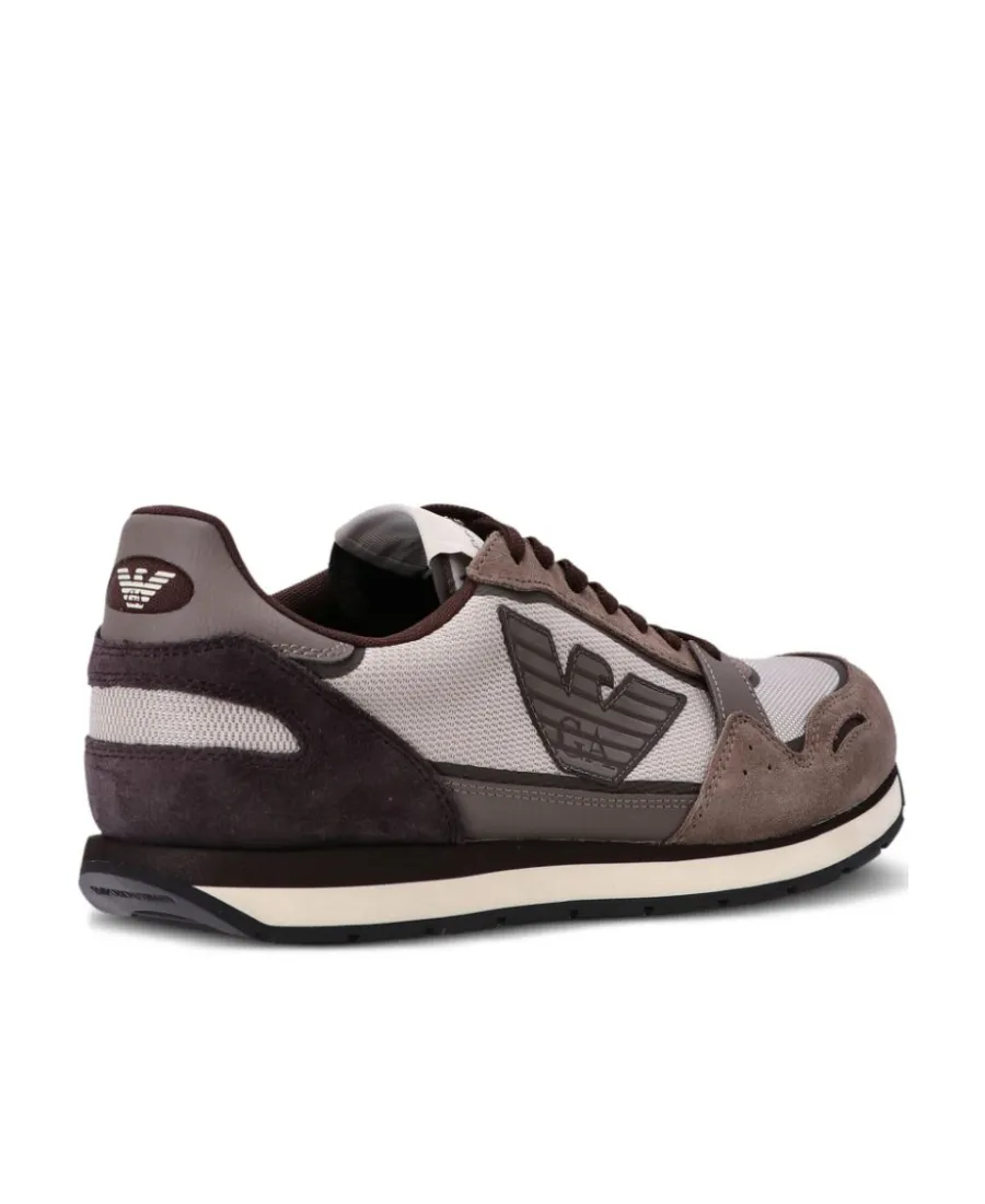 Eagle-Patch Suede-Panelled Sneakers