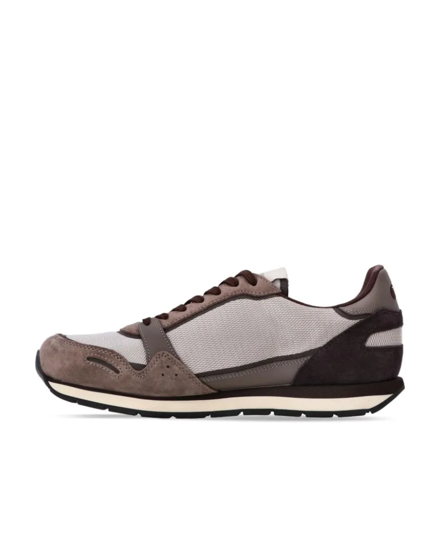 Eagle-Patch Suede-Panelled Sneakers