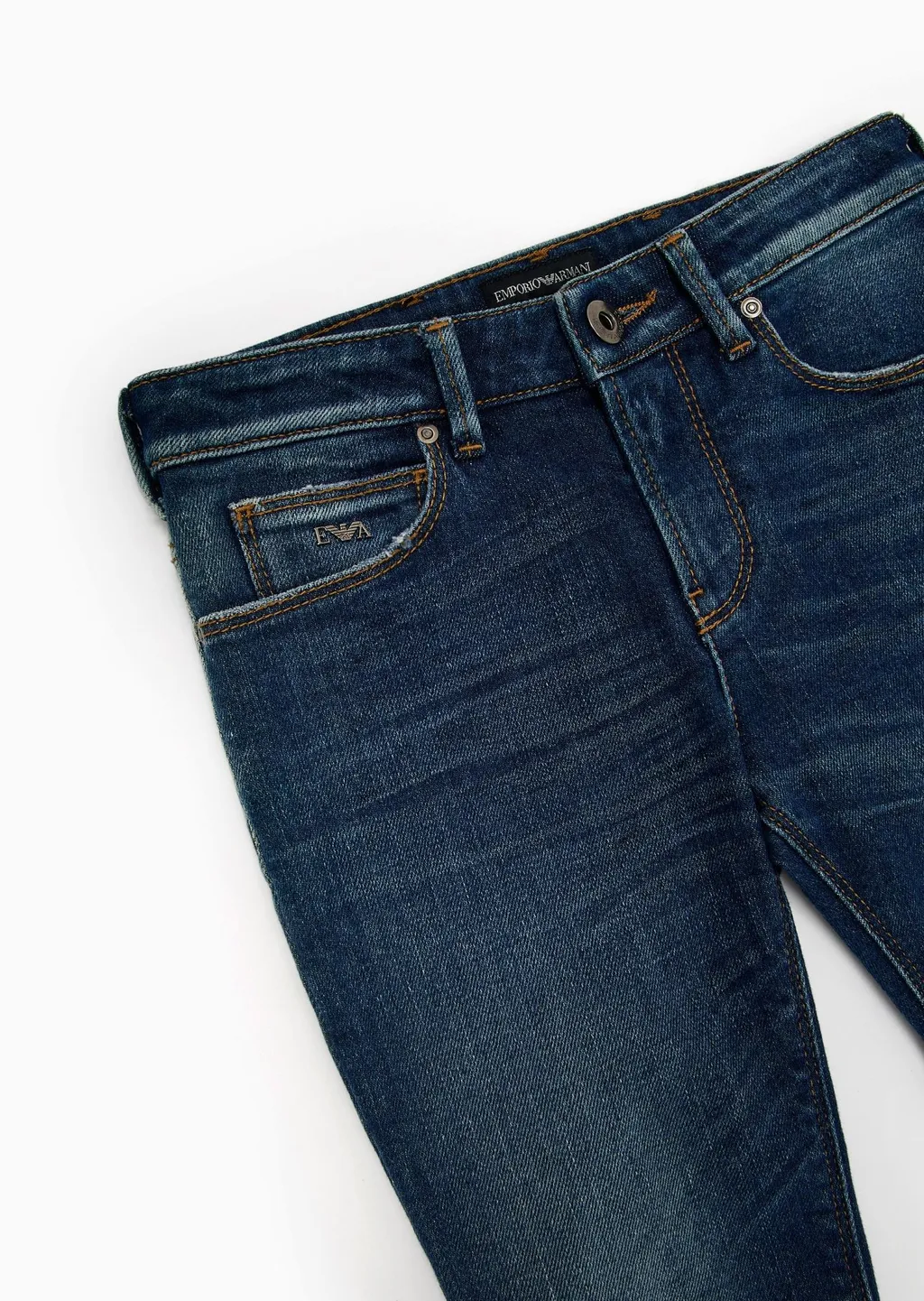 Logo-Plaque Mid-Rise Slim-Cut Jeans