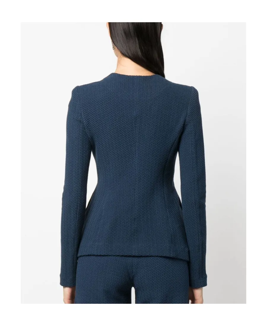 Off-Centre-Fastening Textured Jacket