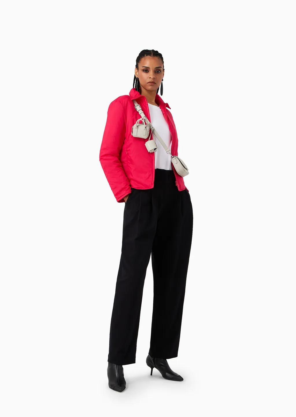 Pleated High-Rise Casual Pants