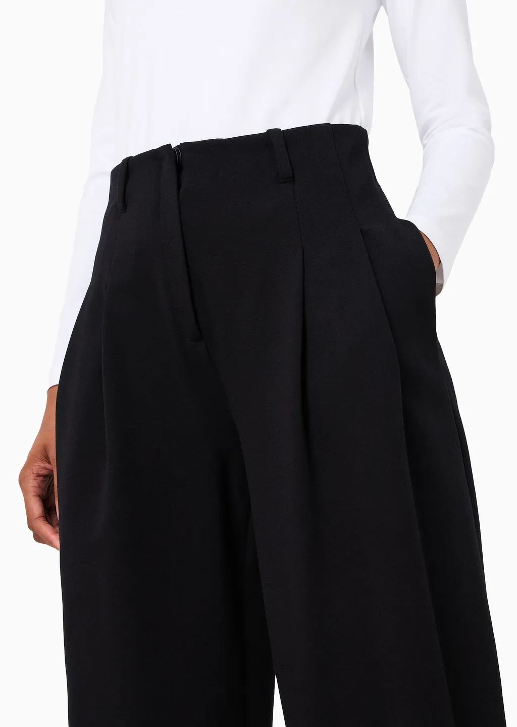 Pleated High-Rise Casual Pants