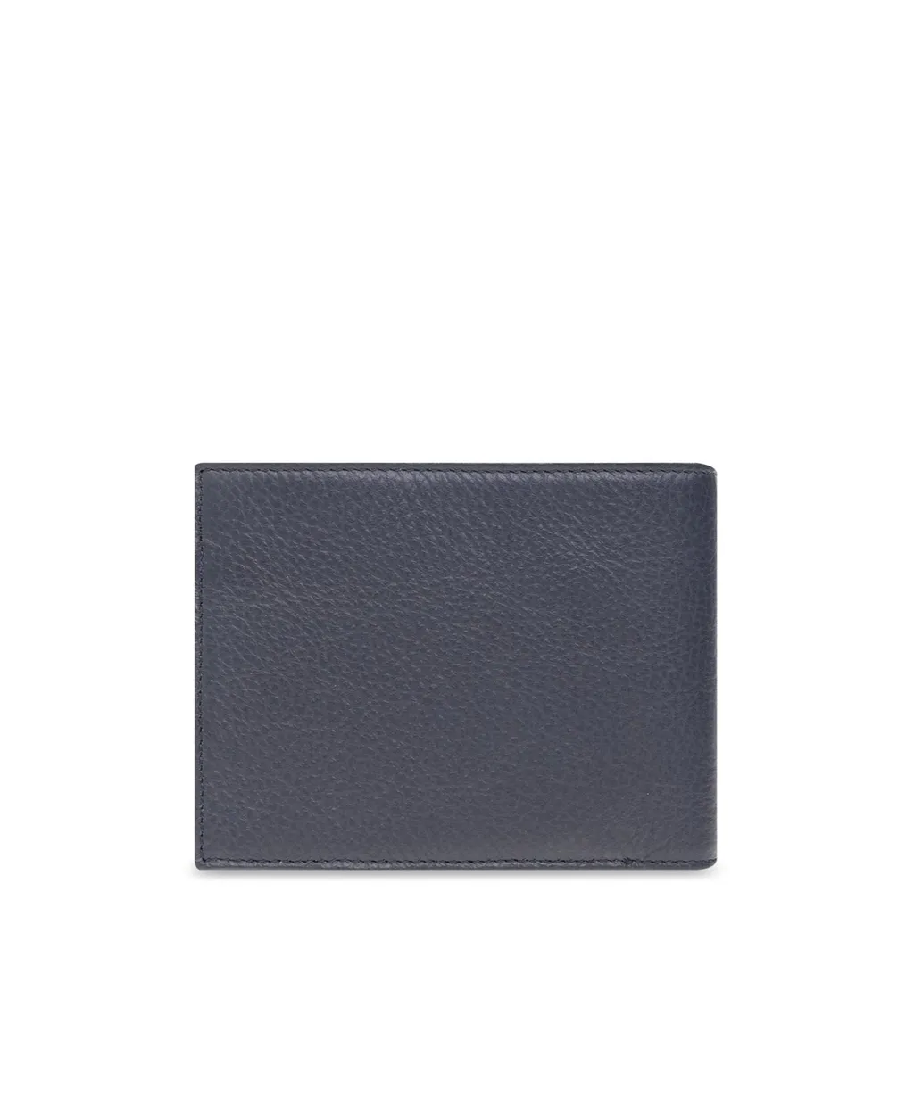 Logo-Rubberised Leather Wallet And Card Holder