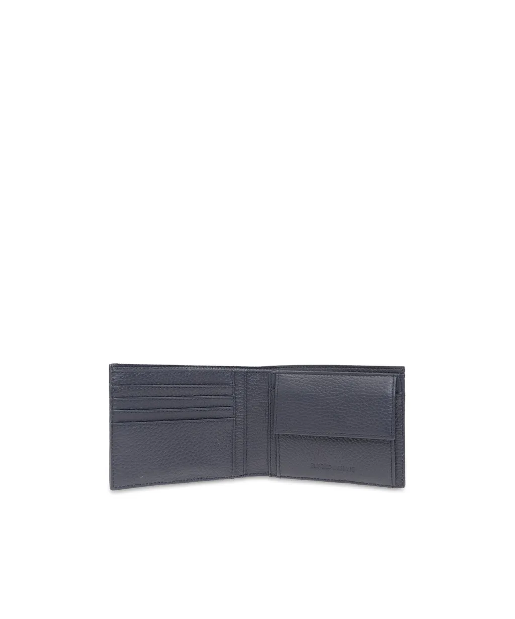Logo-Rubberised Leather Wallet And Card Holder
