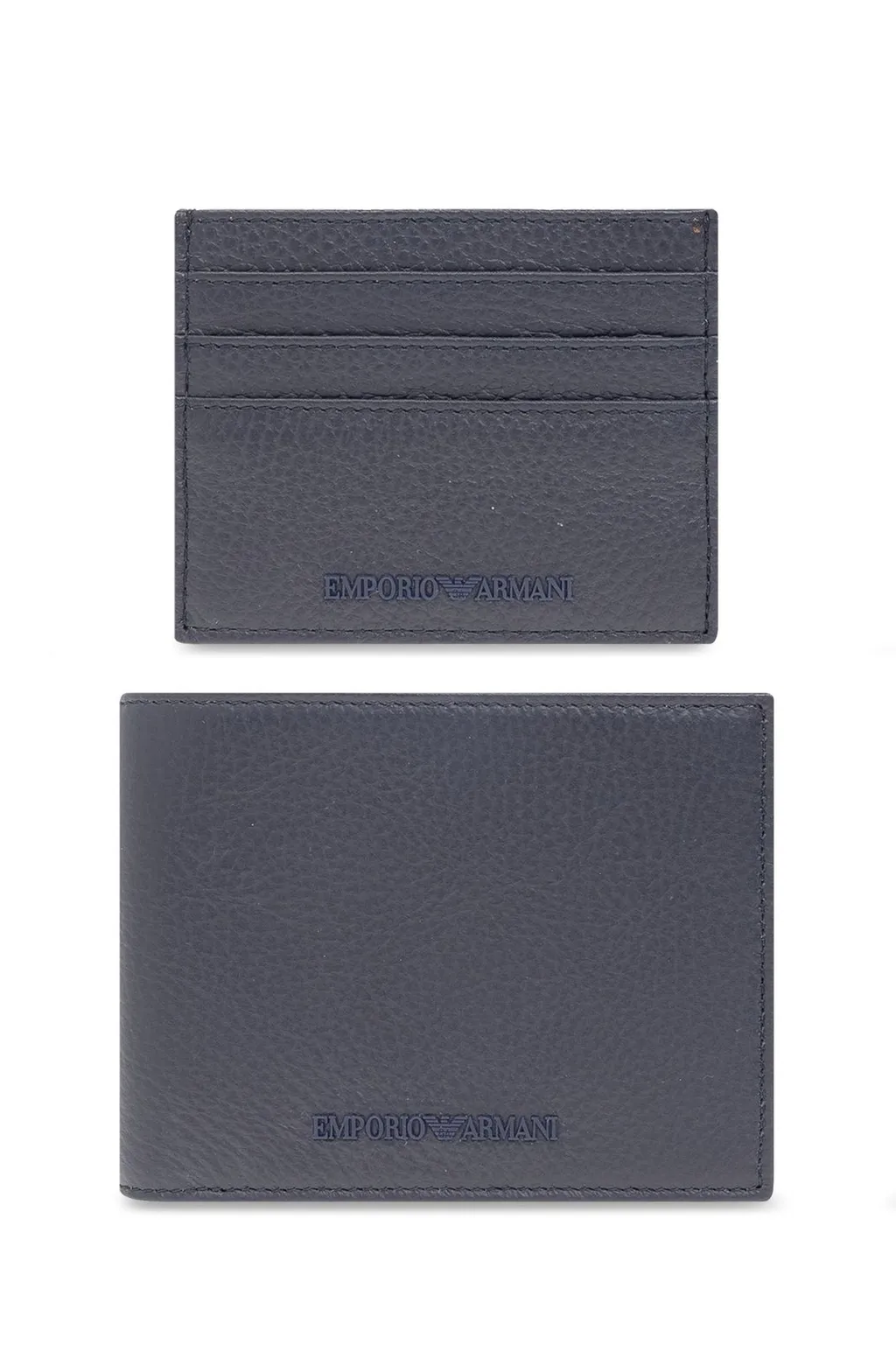 Logo-Rubberised Leather Wallet And Card Holder