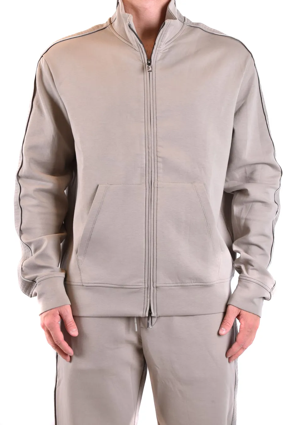 Logo-Jacquard Zip-Up Stretch-Cotton Sweatshirt