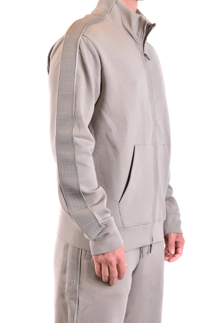 Logo-Jacquard Zip-Up Stretch-Cotton Sweatshirt