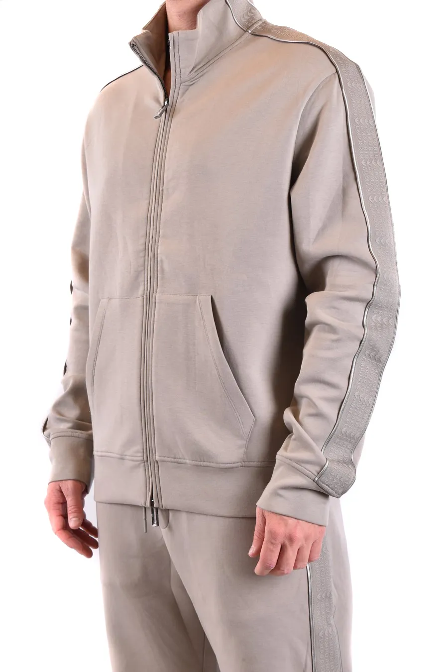 Logo-Jacquard Zip-Up Stretch-Cotton Sweatshirt