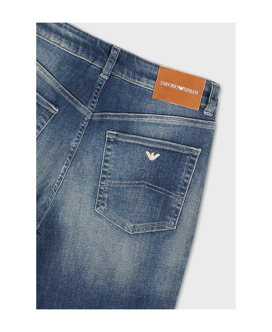 Embroidered-Logo Denim Trousers