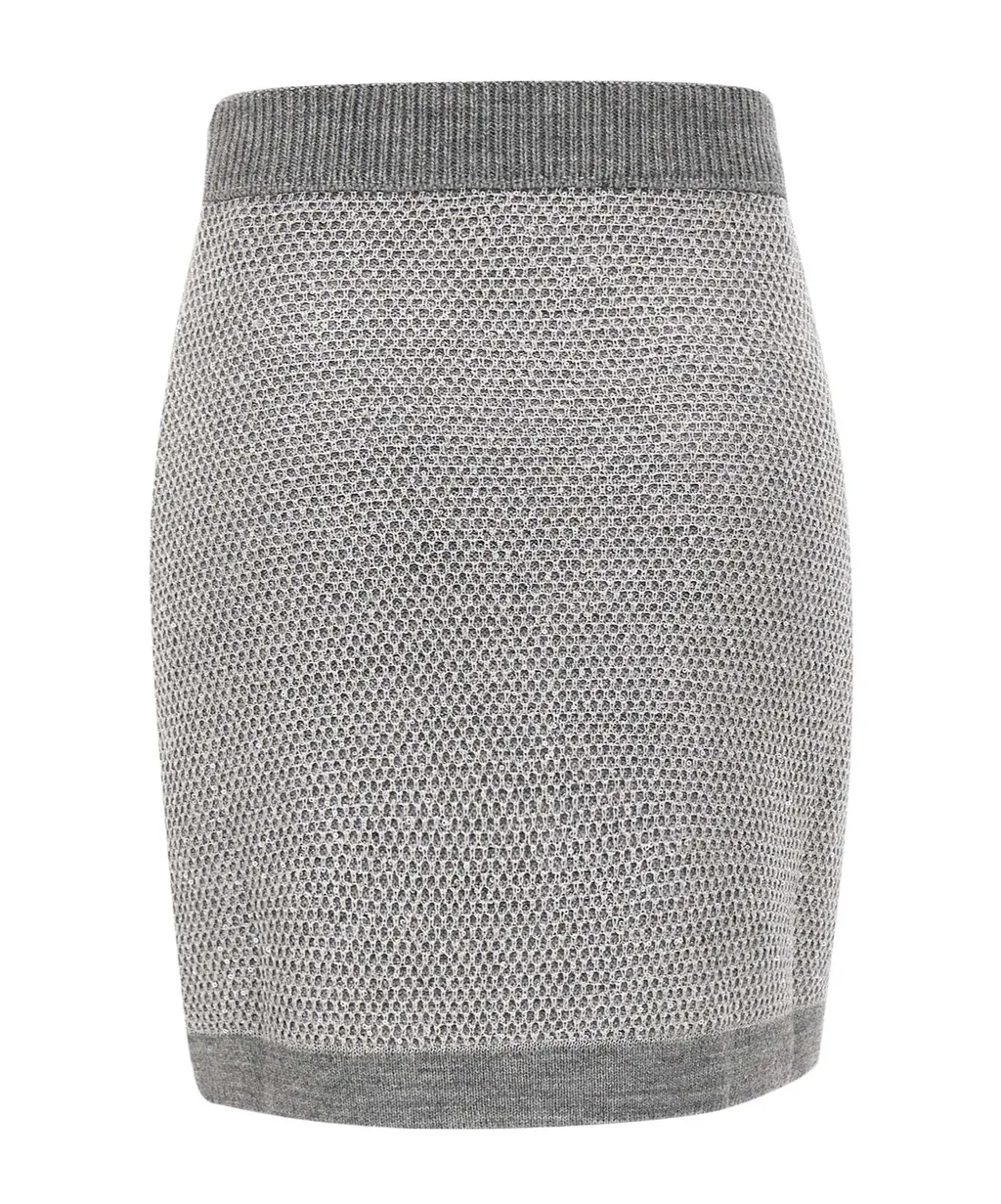 Sequinned Knit Skirt