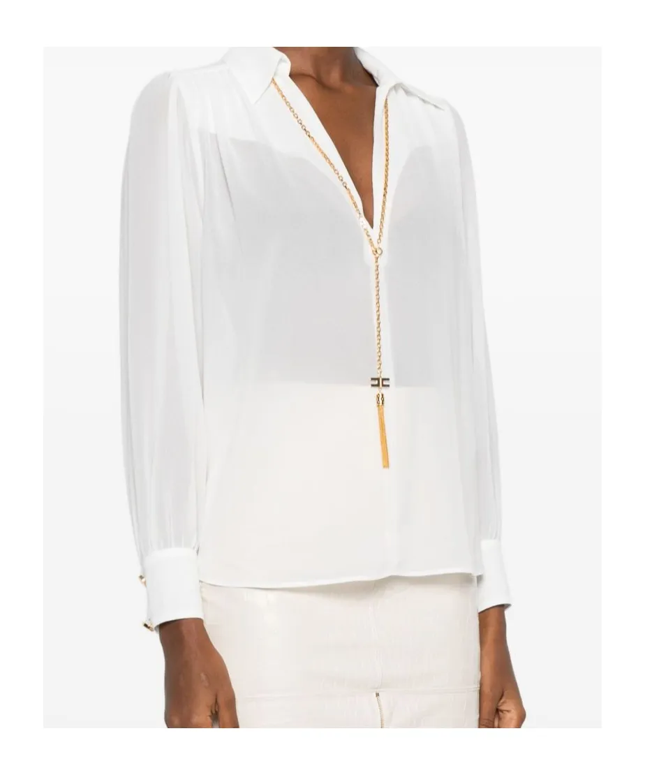 Chain Necklace Detailed Blouse