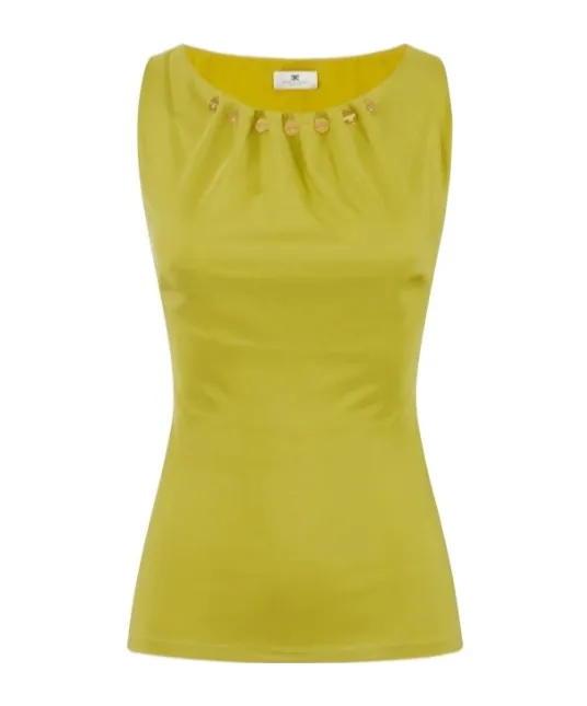 Jersey Top With Jewel Buttons