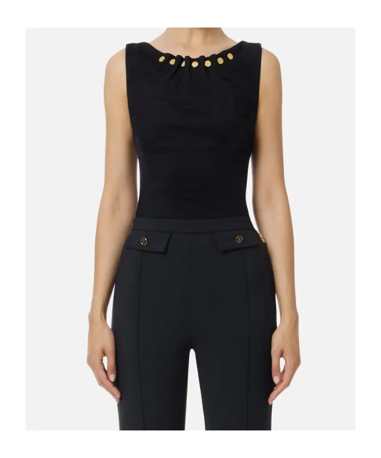 Jersey Top With Jewel Buttons