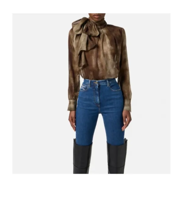 Python Print Voile Blouse
