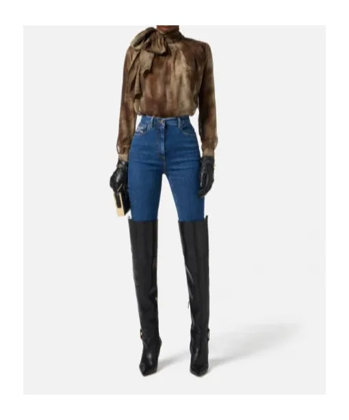 Python Print Voile Blouse