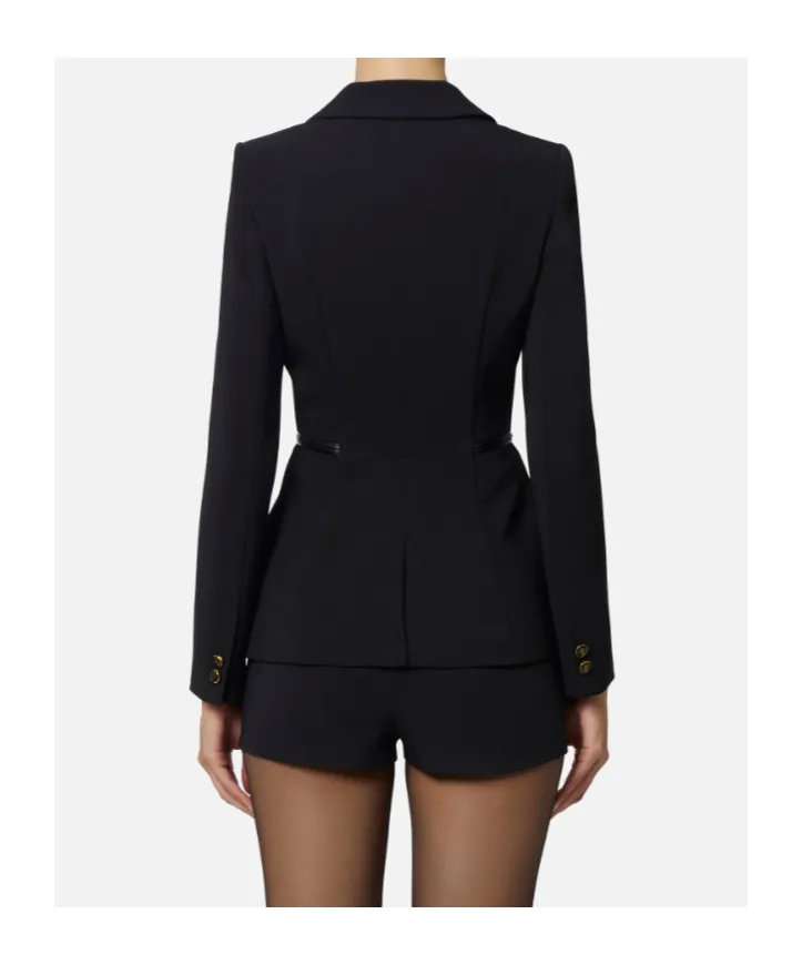 Double-Breasted Zip-Detail Blazer