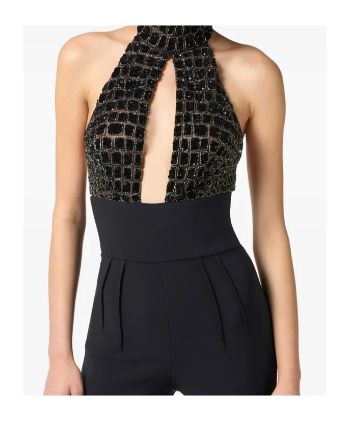 Embellished Halter-Neck Jumpsuit