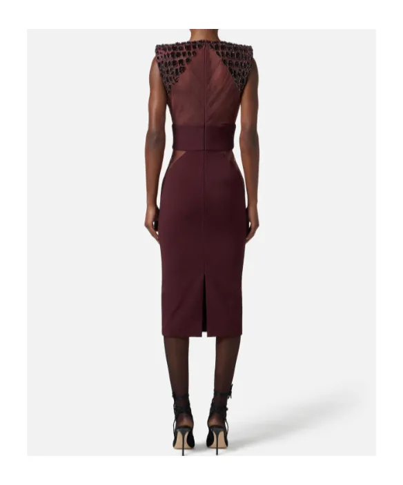 Lightweight CrÊPe Tulle Embroidered Dress