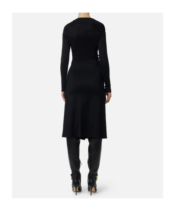 Embellished Button Jersey Dress