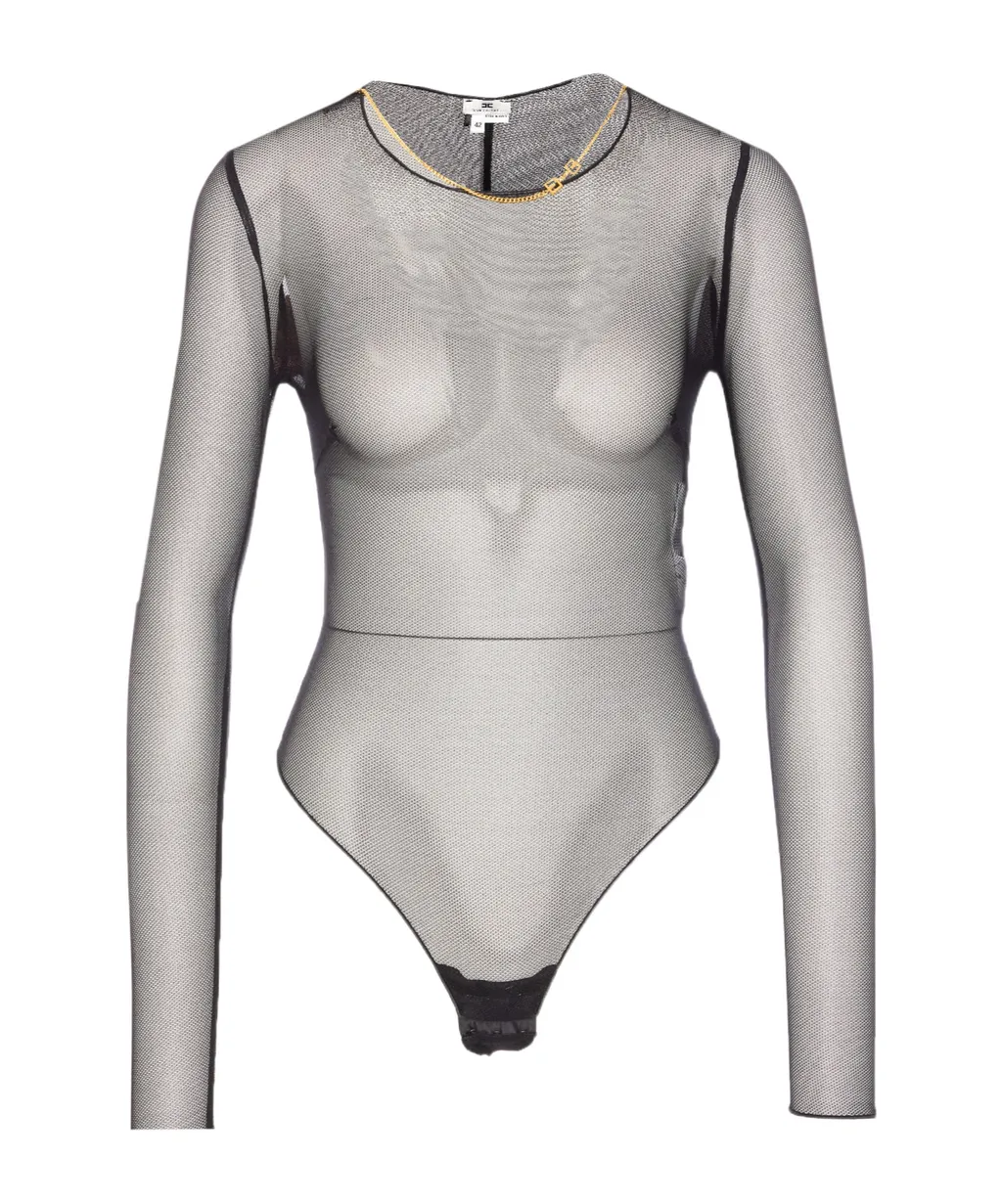Mesh Long-Sleeve Bodysuit