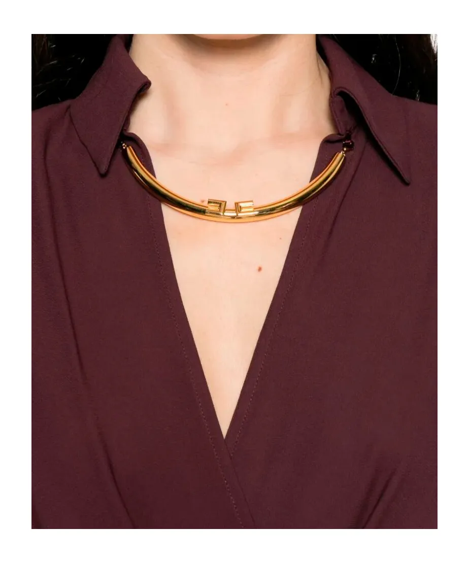 Tubular Necklace Detailed Georgette Dress