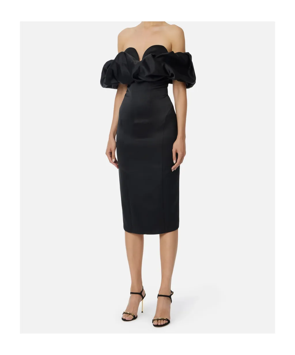 Off-Shoulder Ruffled Midi Dress