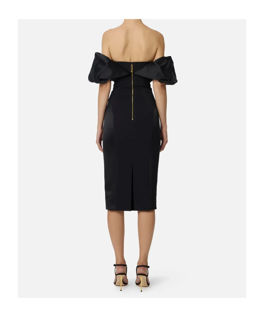 Off-Shoulder Ruffled Midi Dress