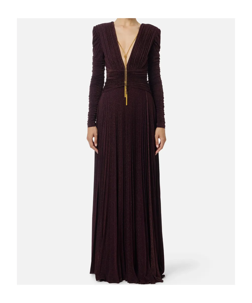 Necklace Lurex Jersey Red Carpet Dress