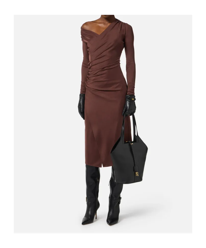 Embellished Button Jersey Dress