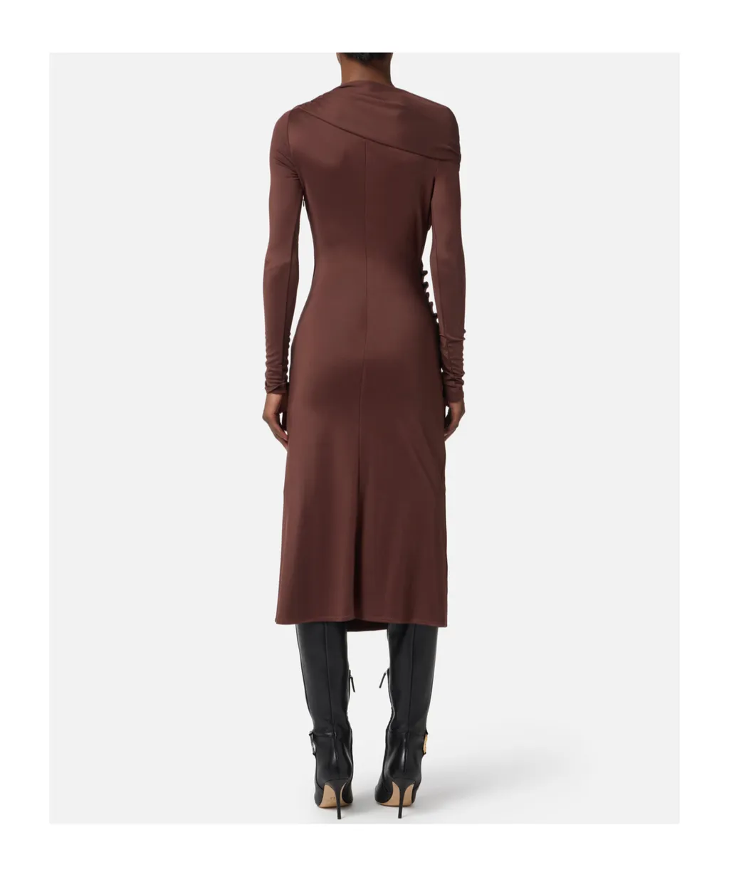 Embellished Button Jersey Dress