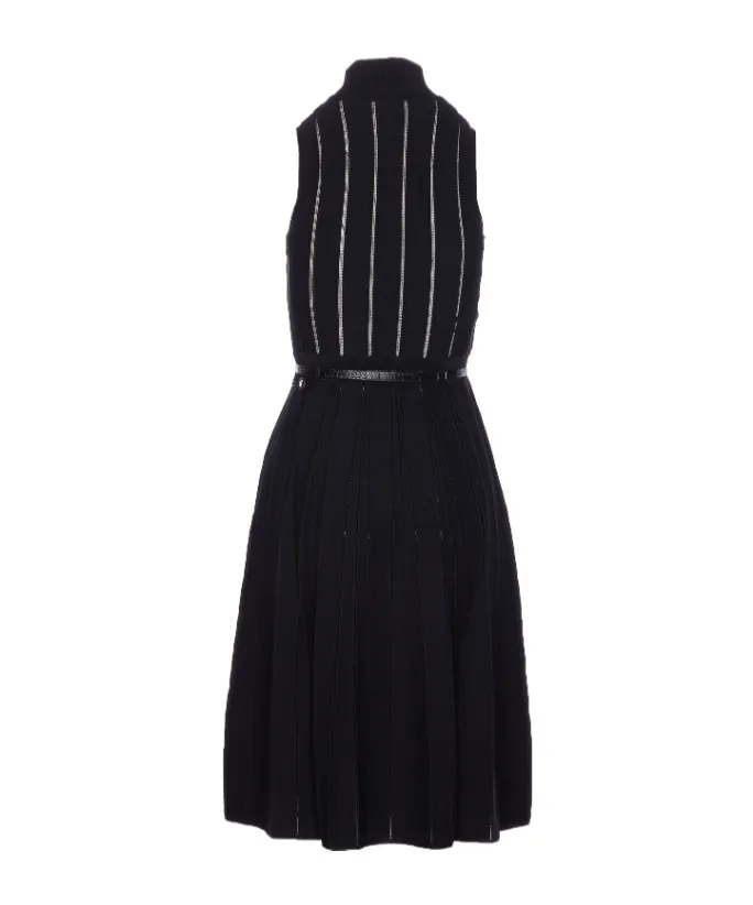 Ribbed High-Neck Dress