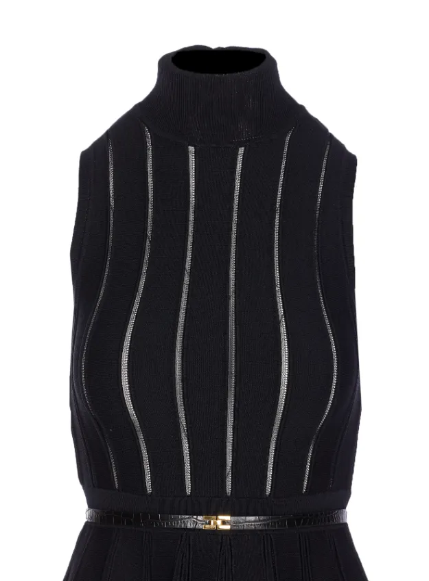 Ribbed High-Neck Dress