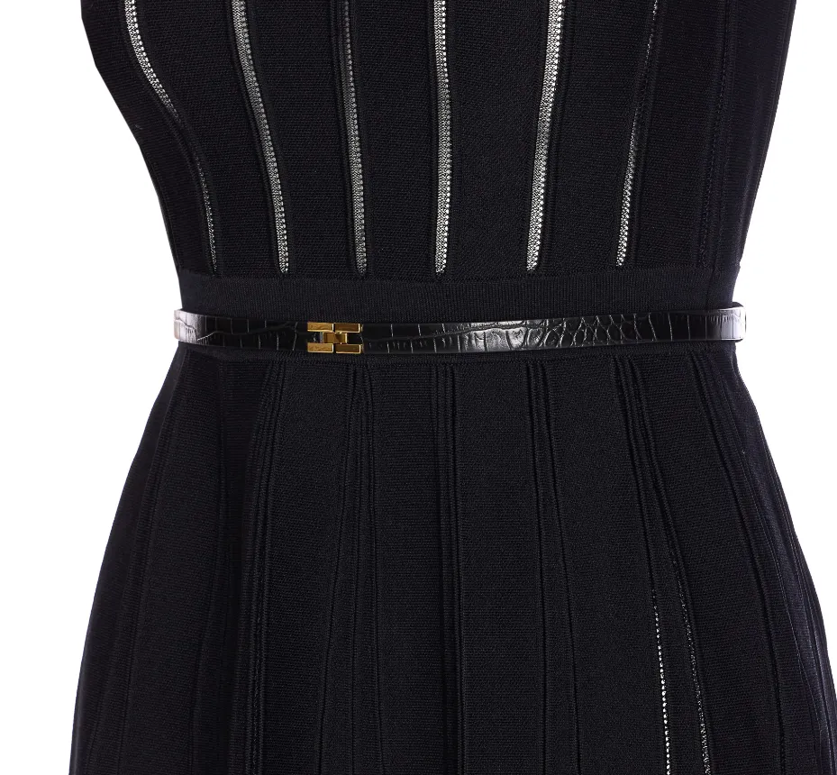 Ribbed High-Neck Dress