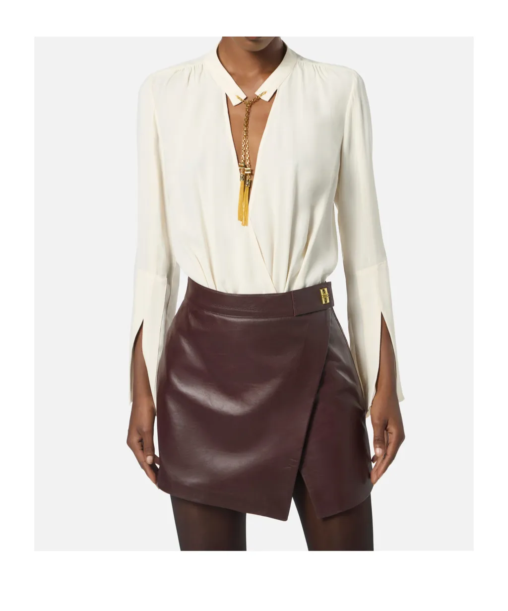 Tassel-Embellished Georgette Bodysuit