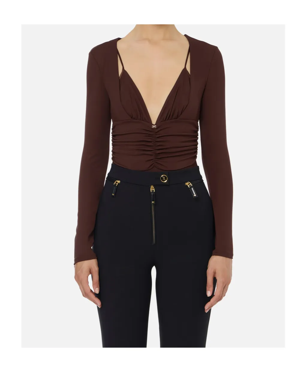 Draped CrÊPe Jersey Bodysuit
