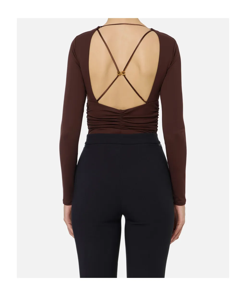 Draped CrÊPe Jersey Bodysuit