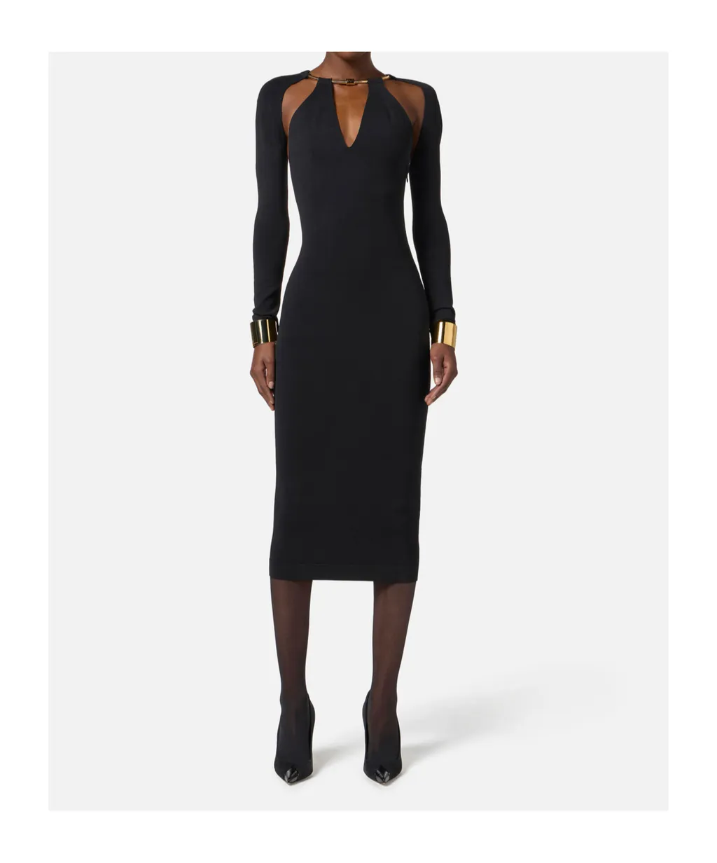Embellished Halterneck Knit Dress