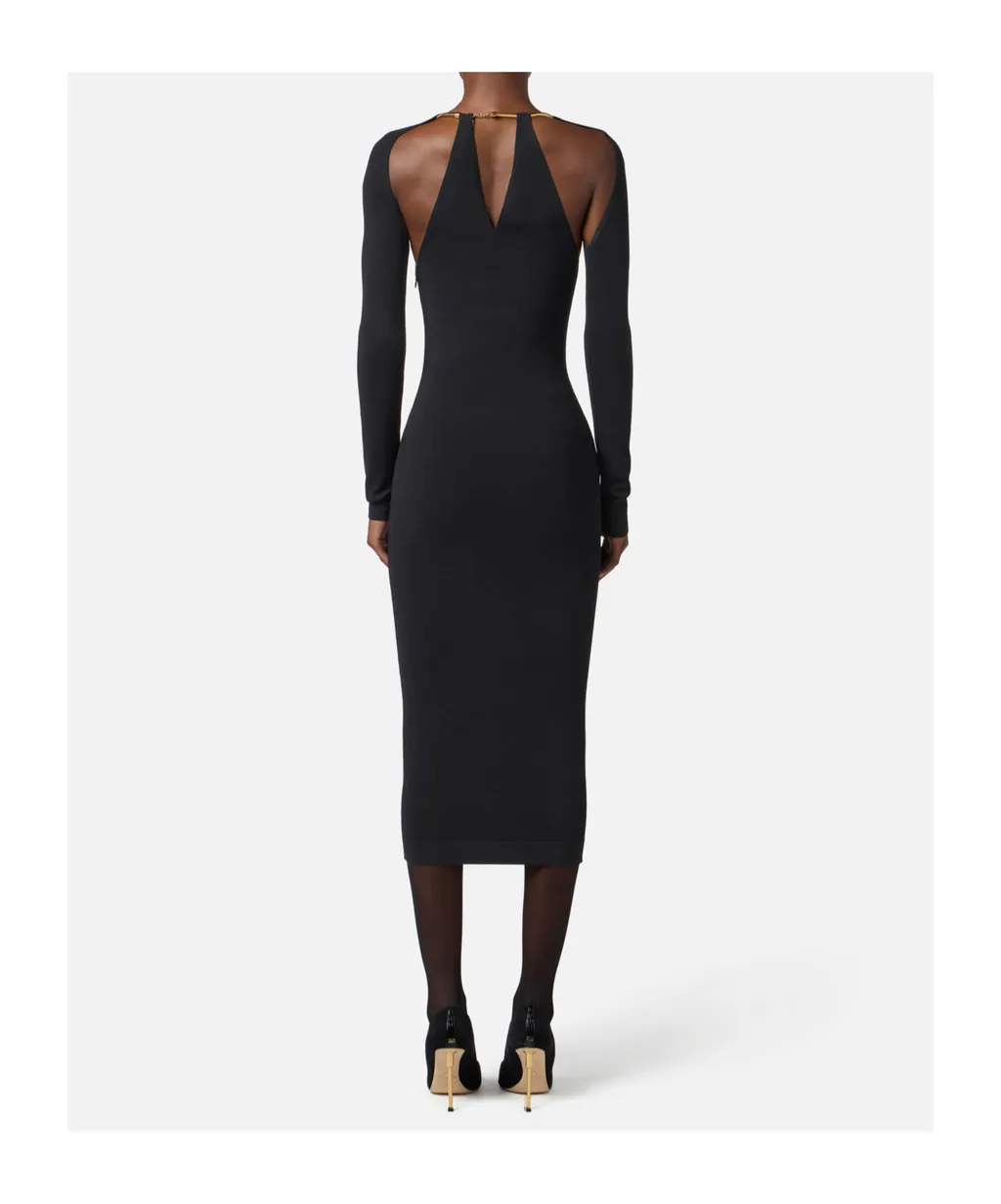 Embellished Halterneck Knit Dress