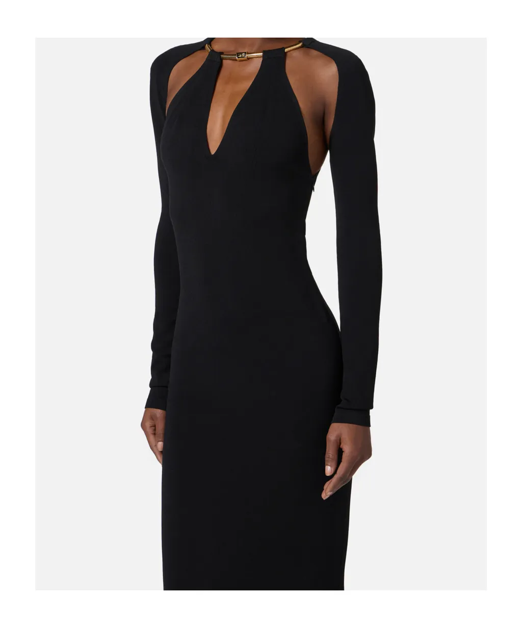 Embellished Halterneck Knit Dress