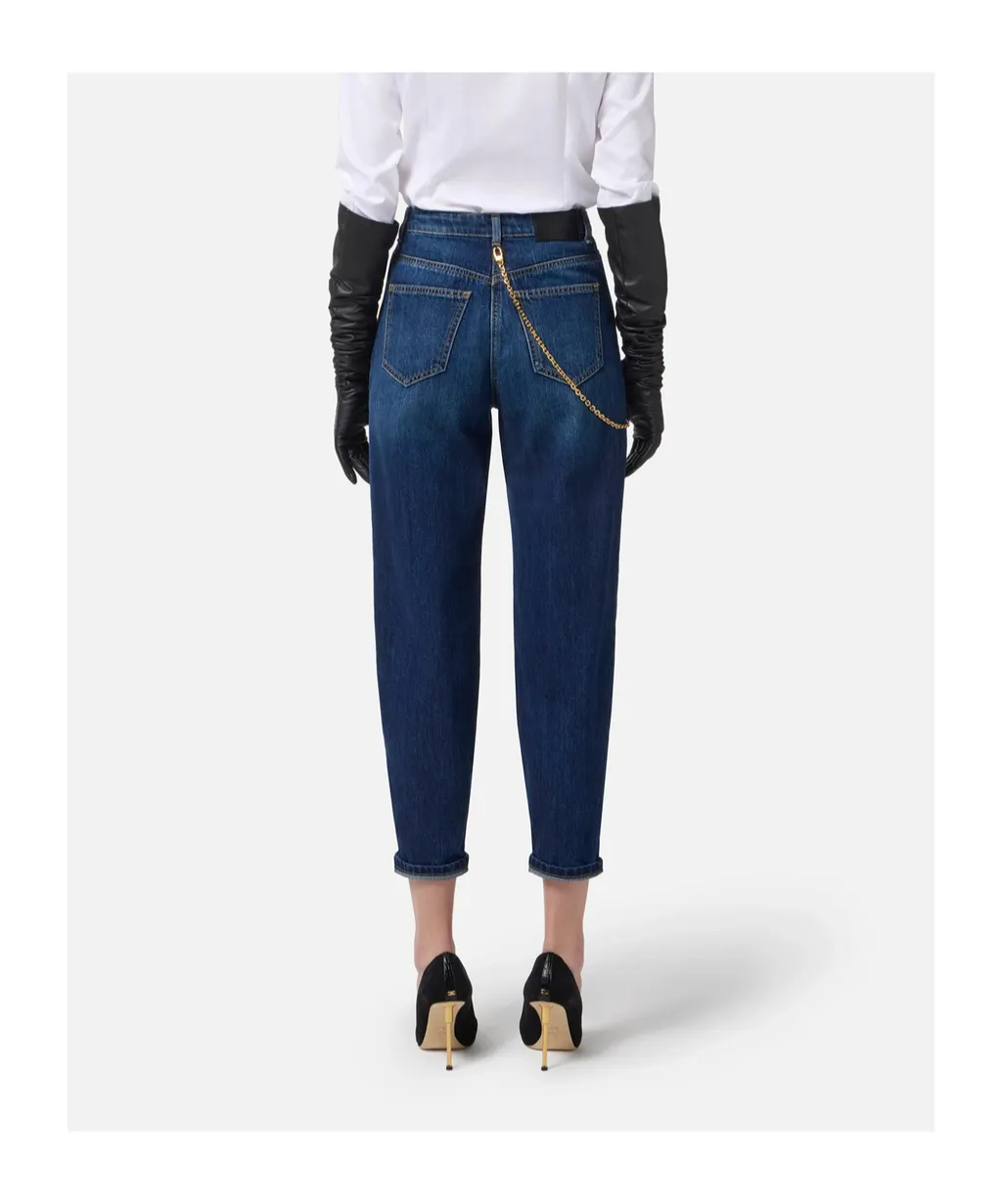 Chain-Embellished Jeans