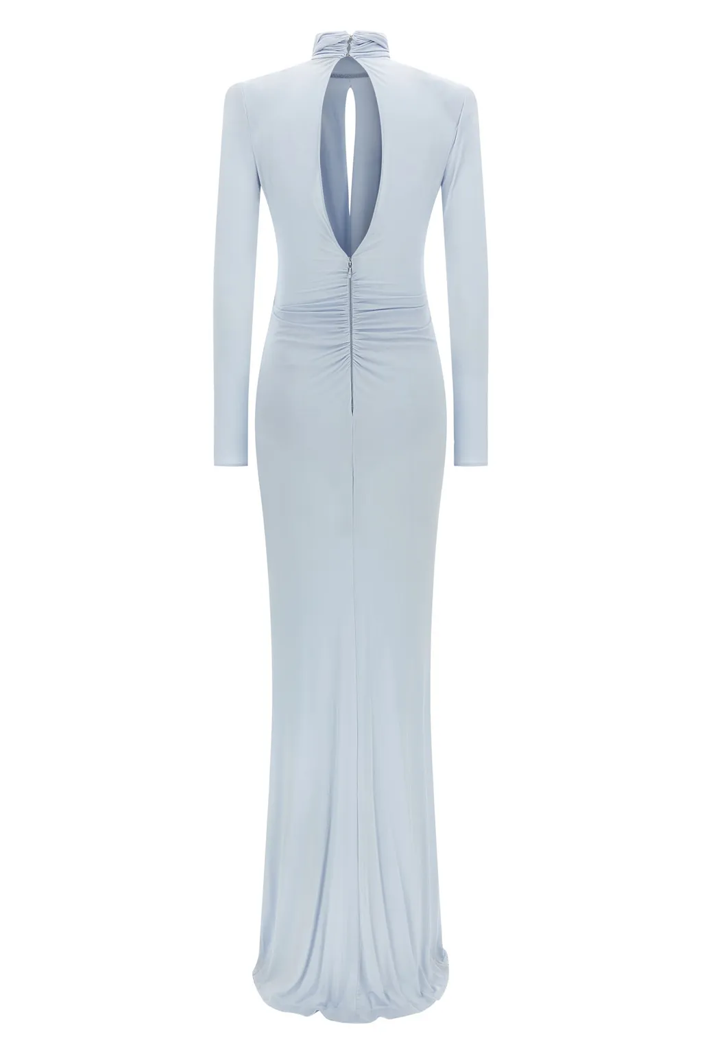 Red Carpet High-Neck Twist-Front Maxi Dress